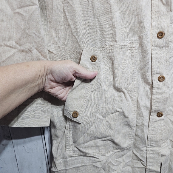 DULUTH Women's Artisan Hemp Duster Shirt Dress Organic Cotton Long Line Size XL. - Picture 7 of 15